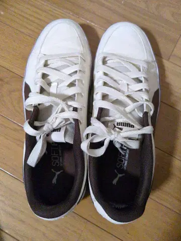 [ 새상품급 ] 푸마 Puma 화이트/브라운 스니커즈 남성용
