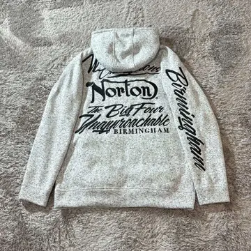 새상품급 Norton XL 영문 자수 로고 속기모 풀 집업 후드티
