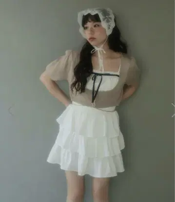 BUBBLES 코켓 티어드 원피스 BS71764 베이지 M