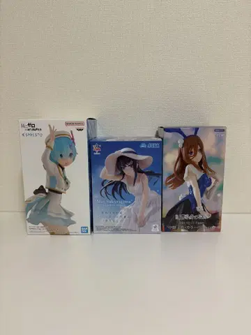 피규어 세트 사쿠라지마 마이, 렘, 미쿠 개봉품