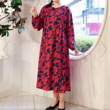 [ eur3 ] 에우르큐브 꽃무늬 롱 원피스 빅 사이즈 XL