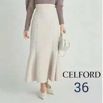 CELFORD 퀼팅 자카드 머메이드 스커트