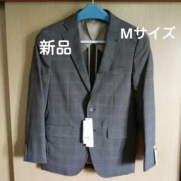 브라운 체크 무늬 테일러드 자켓 M 사이즈 새상품 미사용품