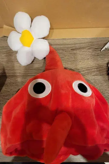 피크민 코스프레 모자 빨간색 피크민