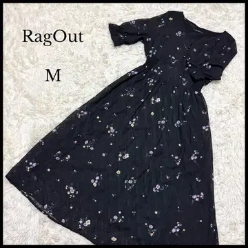 새상품급 [ RagOut ] 로그아웃 허리밴딩 롱 원피스 M 블랙 꽃무늬
