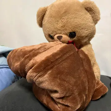 함께 포근포근 곰돌이 담요 포함 브라운 1종