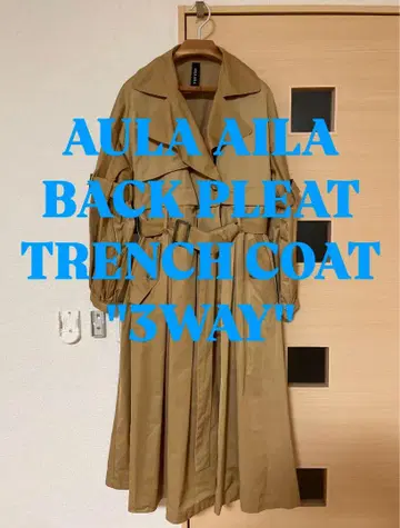 AULA AILA 백 플리트 트렌치 코트
