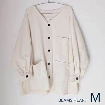 BEAMS HEART 아이보리 자켓 커버올 M