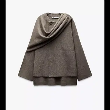 ZARA 스카프 포함 숏코트 브라운 S-M 사이즈