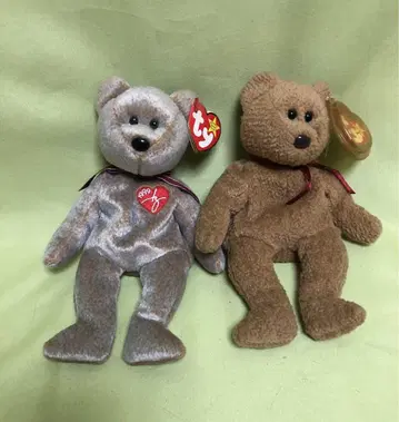 Ty 봉제 인형 2개 세트 그레이 브라운 택 포함 레어