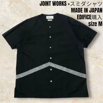 새상품급 EDIFICE 스미다셔츠 리플렉터 노카라셔츠 블랙 M 일본제