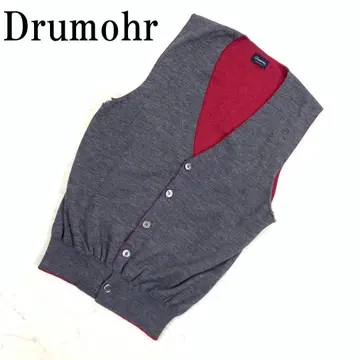 LA7992 Drumohr 돌모어 울 버튼 니트 베스트 그레이 50