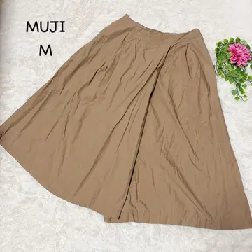 무인양품 [ M ] 베이지 랩 스타일 롱 가우초 팬츠 코튼 워셔블