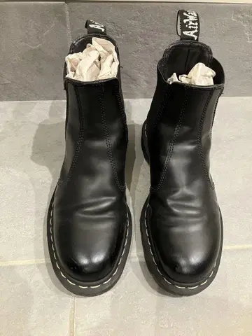 사이드 고어 부츠 블랙 가죽