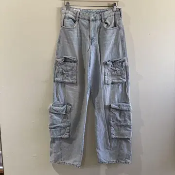 36 사이즈 ZARA 와이드 카고 데님 팬츠
