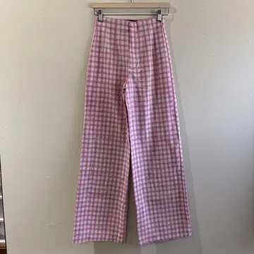 XS 사이즈 ZARA 깅엄 체크 패턴 핑크 하의