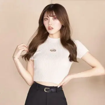 Darich 엠블럼 리브 니트탑