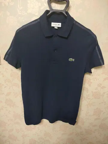 LACOSTE 네이비 slim fit 피케 셔츠 S 사이즈
