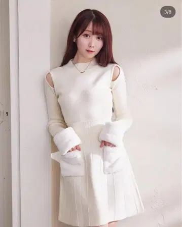 Rose muse fur point knit set up 로제뮤