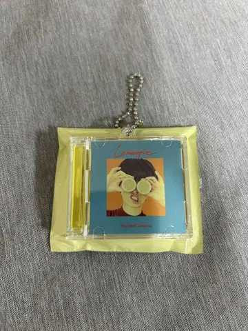 마카로니 연필 CD풍 키링 레몬파이