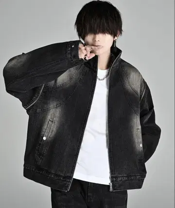 3way zip sleeve blast denim blouson