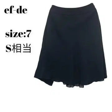 ef -de 에프데 스커트 무릎 기장 블랙 S 세련된 고급