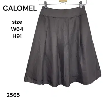CALOMEL 스커트 무릎 기장 w64 플레어 스커트 오피스 룩