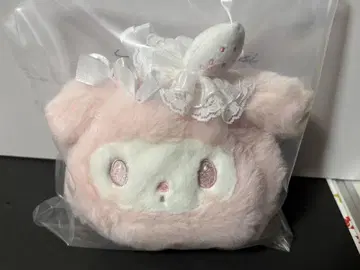 택 포함 새상품 마이멜로디 화이트 딸기 티타임 만마루 복주머니 파우치