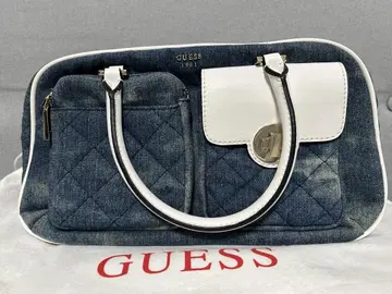 GUESS 데님 퀼팅 핸드백