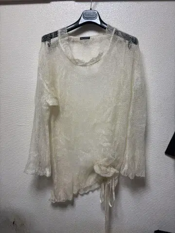 ANN DEMEULEMEESTER 아이보리 모헤어 니트 34