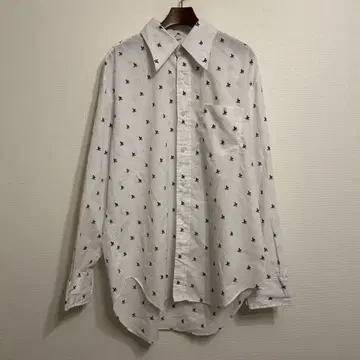 70s white color weathercock design shirt