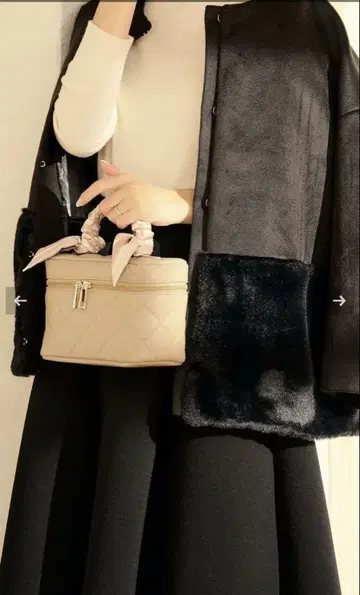 에코 퍼 콤비 숏 코트 lieulien x miimii 새상품급