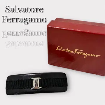 FERRAGAMO 페라가모 머리핀 헤어 액세서리 블랙 실버