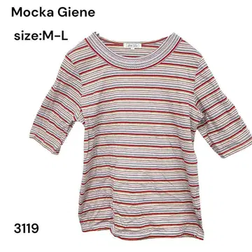 모카 지엔 Mocka Giene 셔츠 상의 반팔 보더 M-L