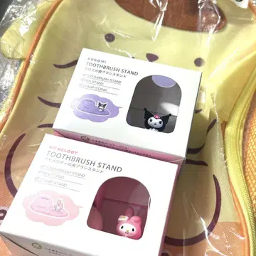 산리오 폼폼푸딩 수납 백 마이멜로디 쿠로미 칫솔 스탠드 세트