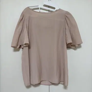 내추럴 뷰티 베이직 베이지 핑크 반팔 블라우스 S
