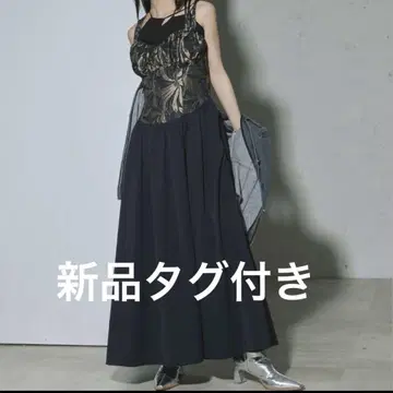 새상품 Ezick Back design 자카드 절개 플레어 원피스