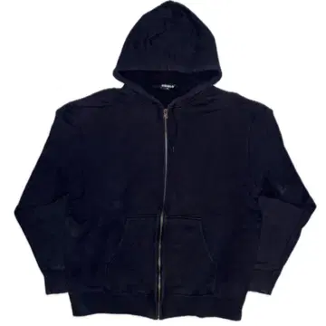 90s 올드 UNIQLO 초기형 블랙 풀 집업 후드티 페이드