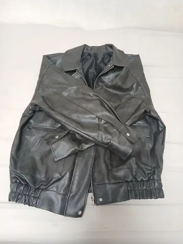블랙 가죽 자켓 블루종