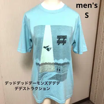 아사노 이니오 데데데 축광 그래픽T셔츠 남성용 S 스카이블루