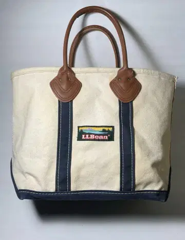 80s L.L.bean 토트백 가죽 핸들