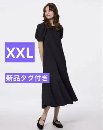 볼륨 슬리브 원피스 5분 소매 XXL 사이즈 GU 지유