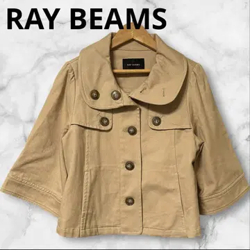 레이빔즈 코튼 숏 기장 자켓 베이지