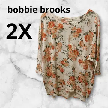 bobbie brooks 꽃무늬 2X 튜닉 5부 소매