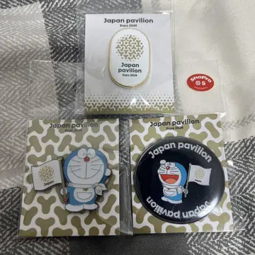 오사카 간사이 만박 도라에몽 일본관 핀 배지 3개 세트