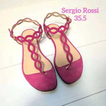 [ USED ] Sergio Rossi 스웨이드 샌들 핑크 35.5