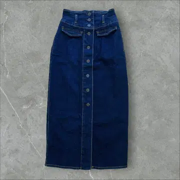 MOUSSY 마우지 S 사이즈 데님 스커트 롱 인디고 블루
