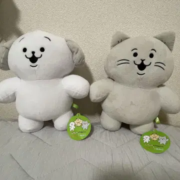 근육질 햄짱 & 명랑한 강아지 고양이 BIG 봉제 인형 2종 세트