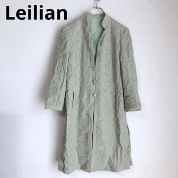 레리안 롱 코트 노카라 자수 엘레강트 일본제 그린 9