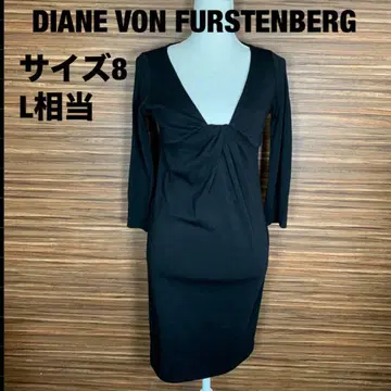 다이앤 폰 파스텐버그 원피스 8 L 상당 블랙 울 긴팔